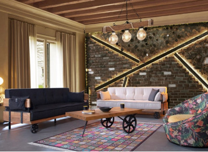 Luxus Sofa Couch Polster Möbel 3+3 Sitz Garnitur mit Couchtisch Loft